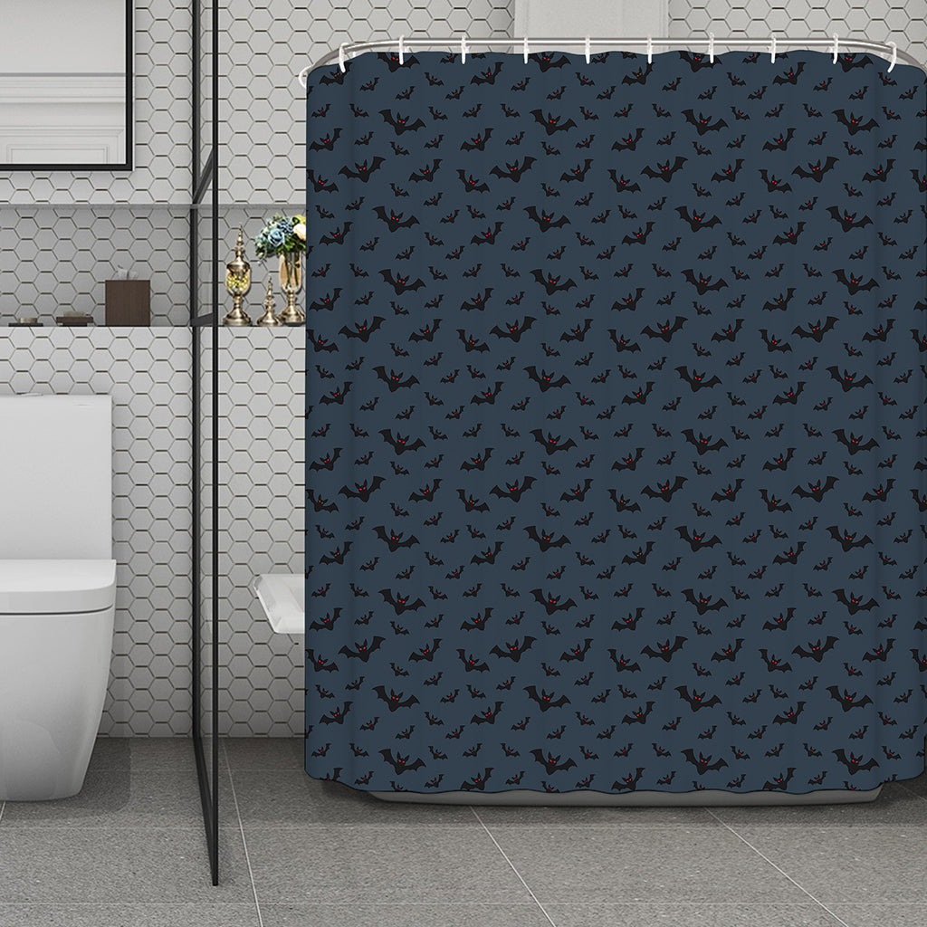 Halloween Vampire Bat Pattern Print Polyester Shower Curtain