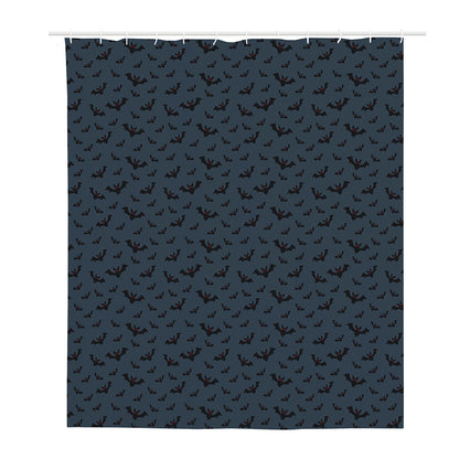 Halloween Vampire Bat Pattern Print Polyester Shower Curtain