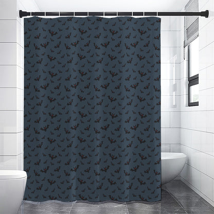 Halloween Vampire Bat Pattern Print Premium Shower Curtain