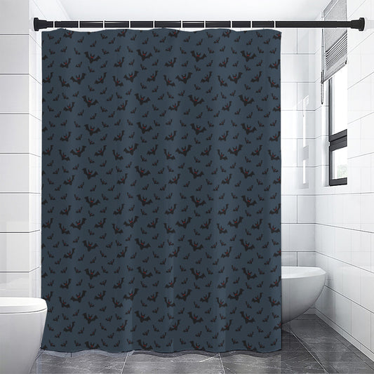 Halloween Vampire Bat Pattern Print Premium Shower Curtain