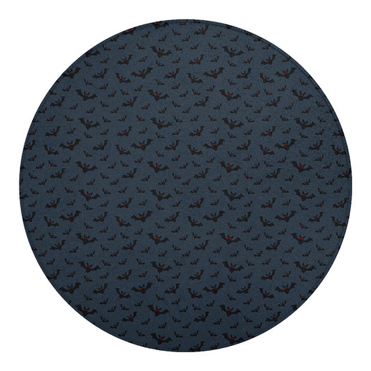 Halloween Vampire Bat Pattern Print Round Blanket