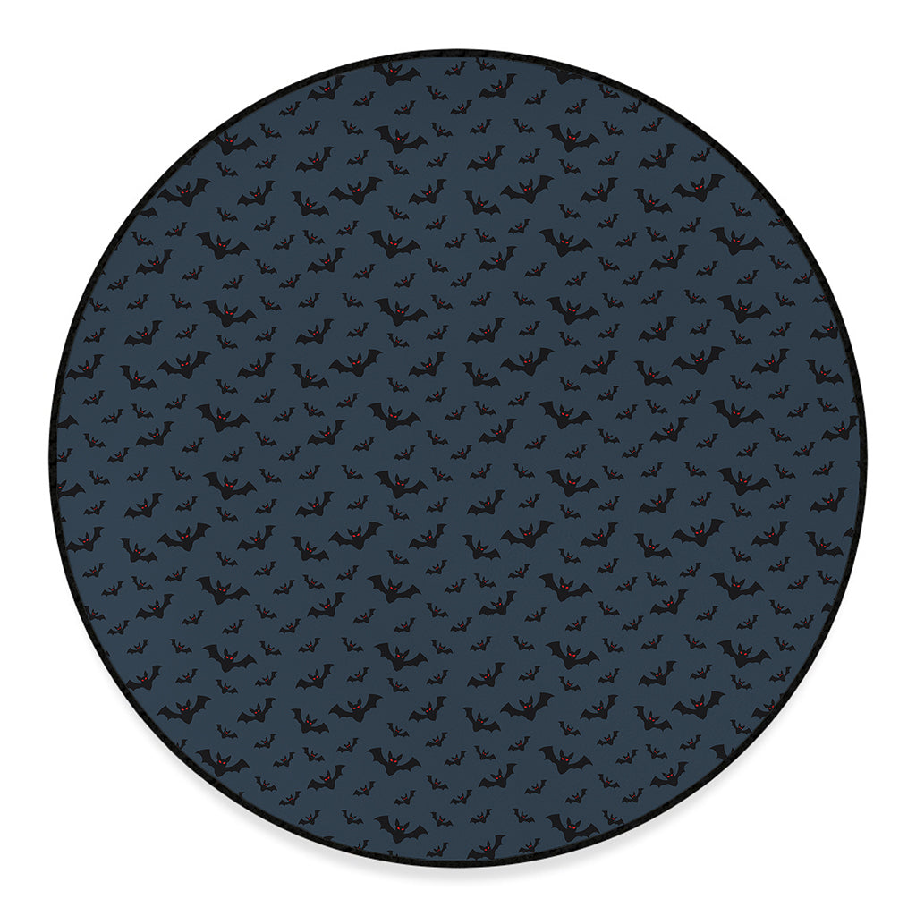 Halloween Vampire Bat Pattern Print Round Floor Mat