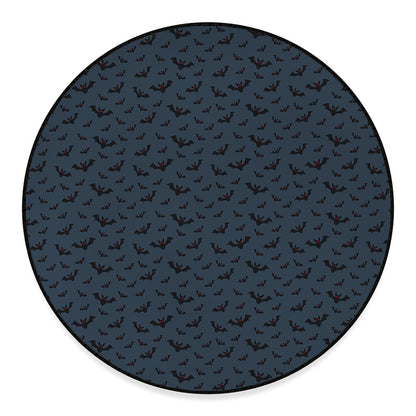 Halloween Vampire Bat Pattern Print Round Floor Mat