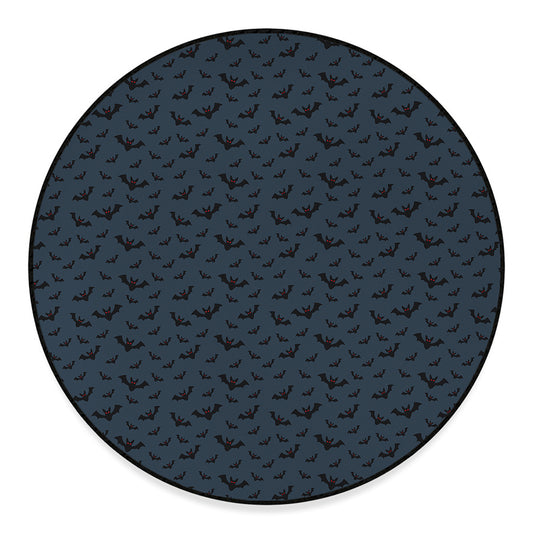 Halloween Vampire Bat Pattern Print Round Floor Mat