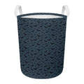 Halloween Vampire Bat Pattern Print Round Laundry Basket
