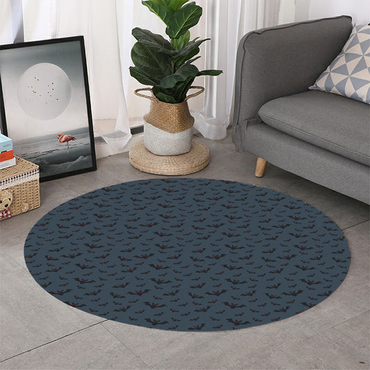 Halloween Vampire Bat Pattern Print Round Rug
