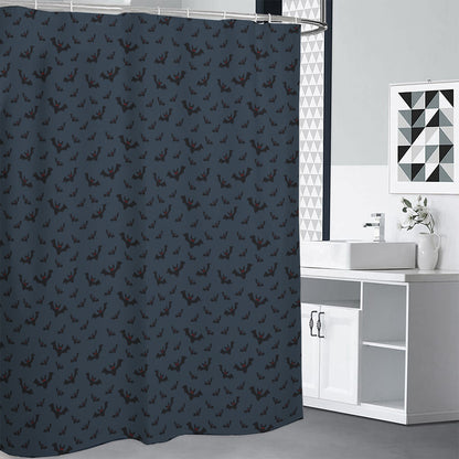 Halloween Vampire Bat Pattern Print Shower Curtain