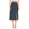 Halloween Vampire Bat Pattern Print Side Slit Midi Skirt