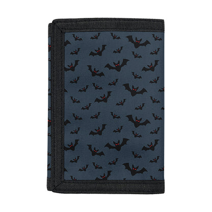 Halloween Vampire Bat Pattern Print Trifold Wallet