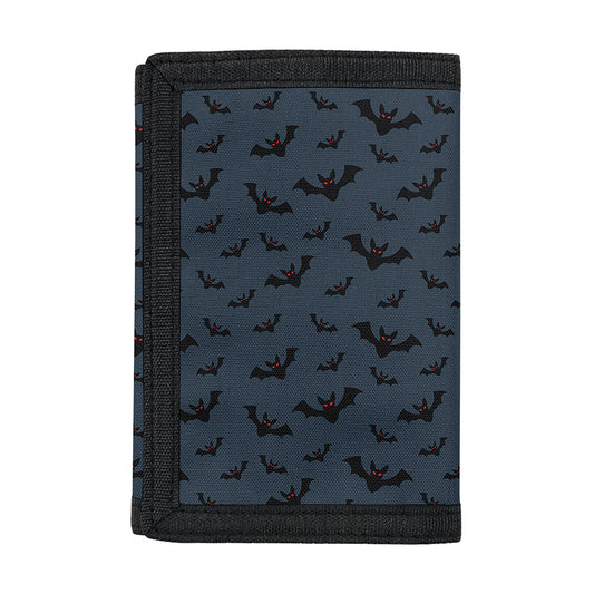 Halloween Vampire Bat Pattern Print Trifold Wallet