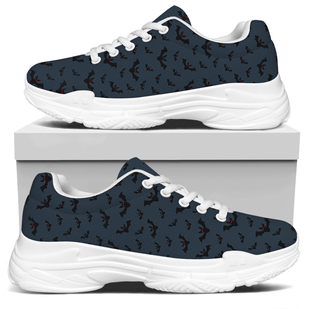 Halloween Vampire Bat Pattern Print White Chunky Shoes