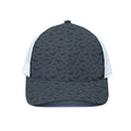 Halloween Vampire Bat Pattern Print White Mesh Trucker Hat