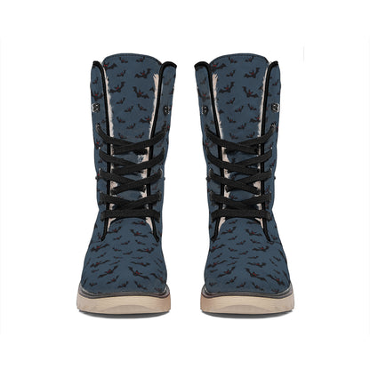 Halloween Vampire Bat Pattern Print Winter Boots