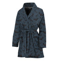 Halloween Vampire Bat Pattern Print Women's Bathrobe