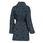 Halloween Vampire Bat Pattern Print Women's Bathrobe