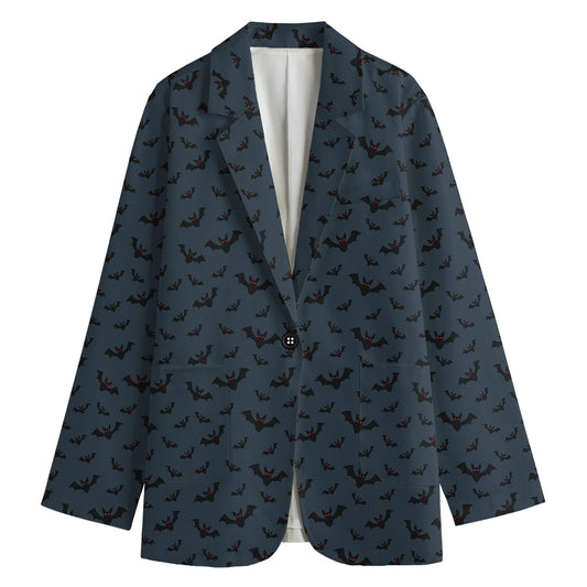 Halloween Vampire Bat Pattern Print Women's Blazer