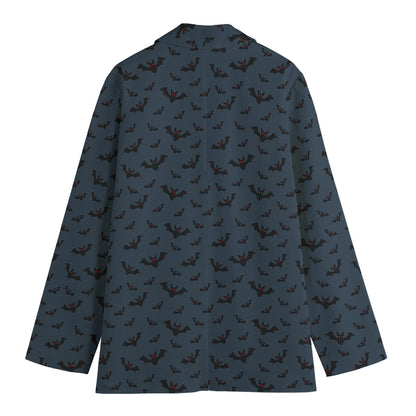 Halloween Vampire Bat Pattern Print Women's Blazer
