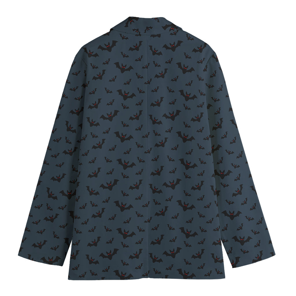 Halloween Vampire Bat Pattern Print Women's Cotton Blazer