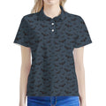 Halloween Vampire Bat Pattern Print Women's Polo Shirt