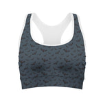 Halloween Vampire Bat Pattern Print Women's Sports Bra