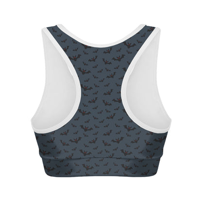 Halloween Vampire Bat Pattern Print Women's Sports Bra
