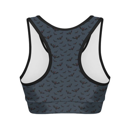 Halloween Vampire Bat Pattern Print Women's Sports Bra