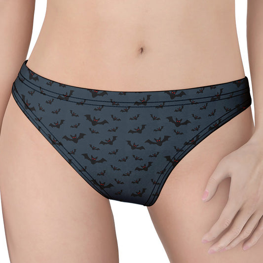 Halloween Vampire Bat Pattern Print Women's Thong