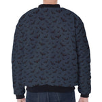 Halloween Vampire Bat Pattern Print Zip Sleeve Bomber Jacket