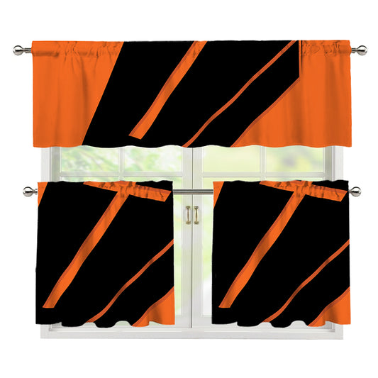 Halloween Vampire Coffin Print 3 Piece Kitchen Curtains