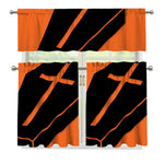 Halloween Vampire Coffin Print 3 Piece Kitchen Curtains