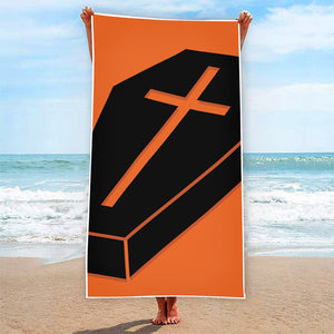 Halloween Vampire Coffin Print Beach Towel