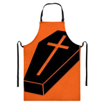 Halloween Vampire Coffin Print Bib Apron With Pocket