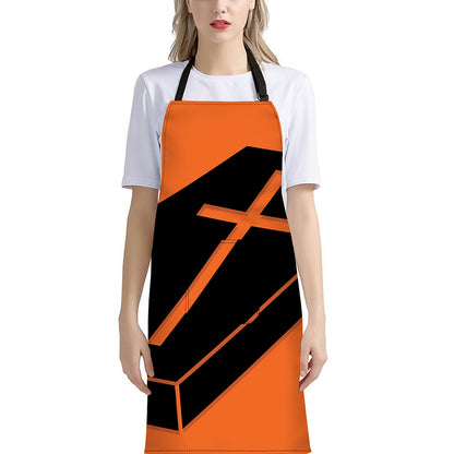 Halloween Vampire Coffin Print Bib Apron With Pocket