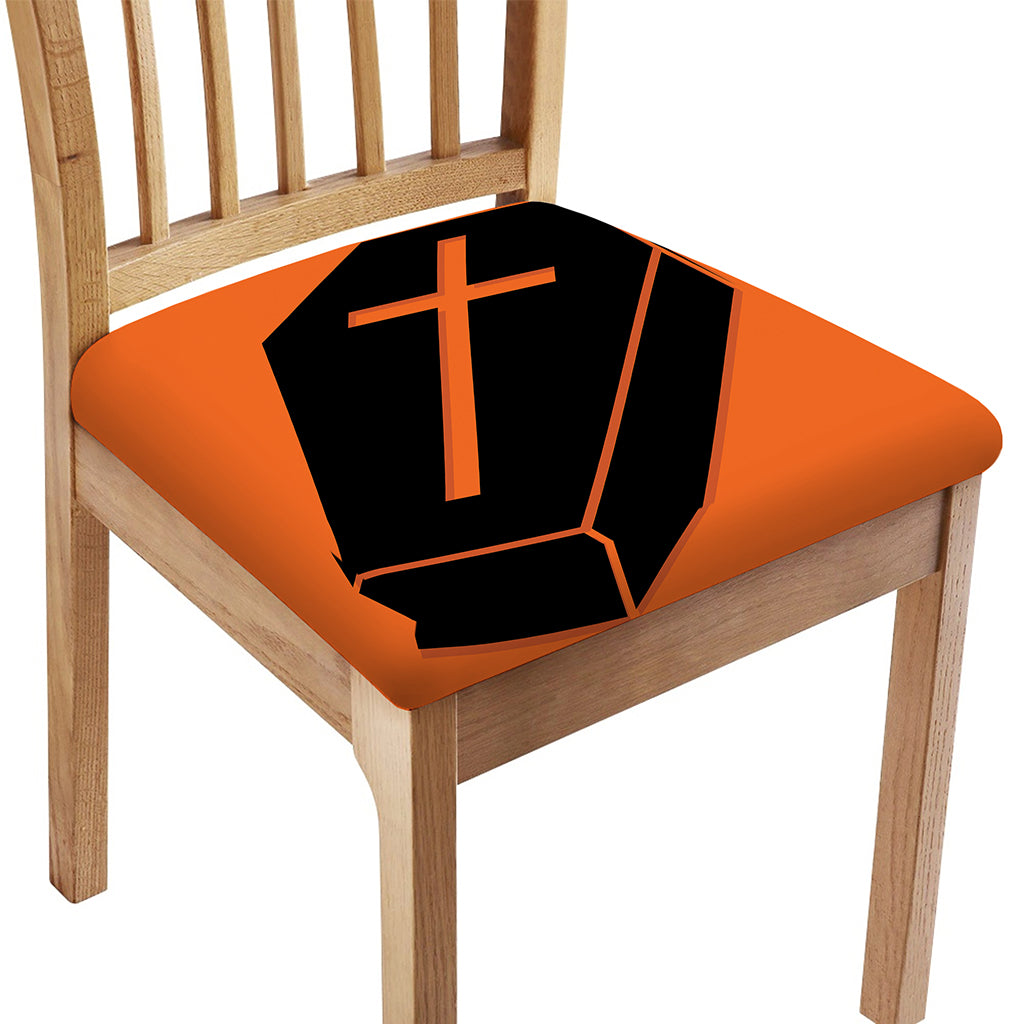 Halloween Vampire Coffin Print Chair Cushion Cover
