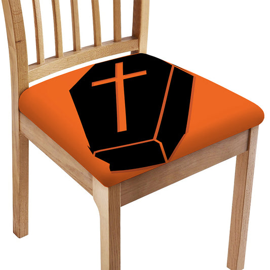 Halloween Vampire Coffin Print Chair Cushion Cover