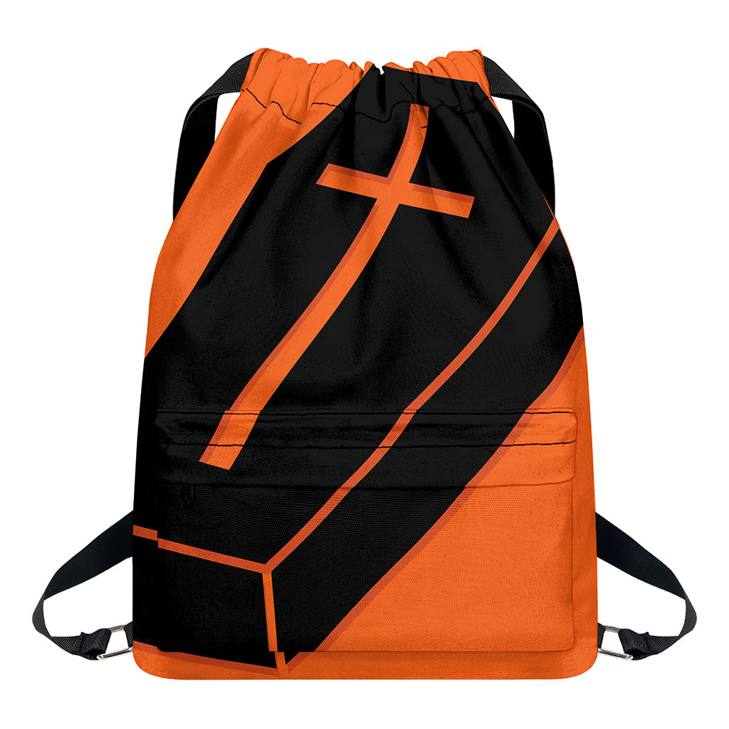 Halloween Vampire Coffin Print Drawstring Backpack