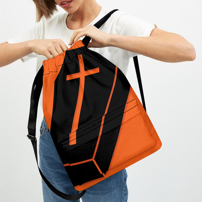 Halloween Vampire Coffin Print Drawstring Backpack