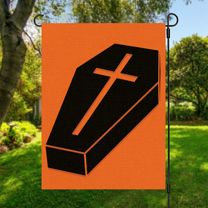 Halloween Vampire Coffin Print Garden Flag