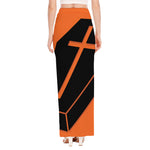 Halloween Vampire Coffin Print High Slit Maxi Skirt