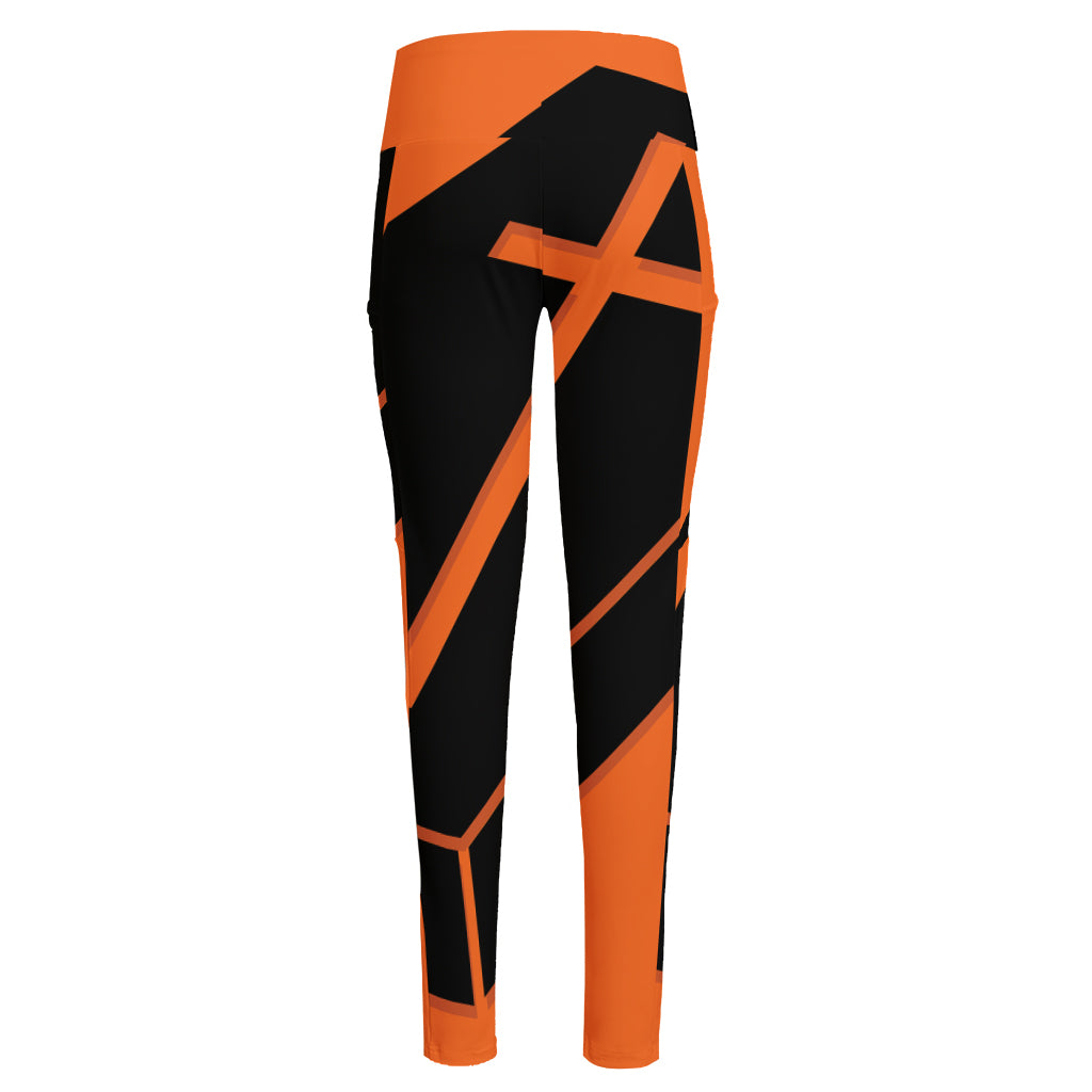 Halloween Vampire Coffin Print High-Waisted Pocket Leggings