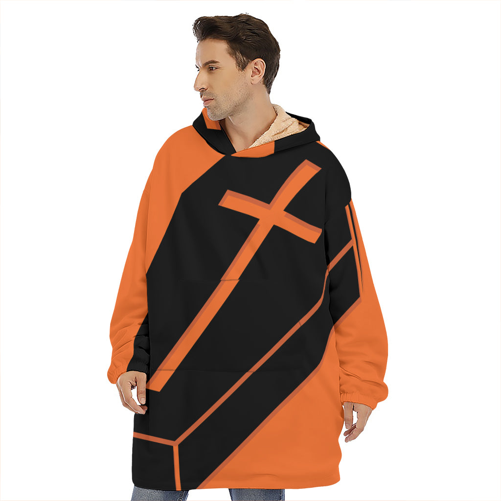 Halloween Vampire Coffin Print Hoodie Blanket