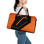 Halloween Vampire Coffin Print Leather Duffle Bag