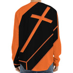 Halloween Vampire Coffin Print Long Sleeve Baseball Jersey