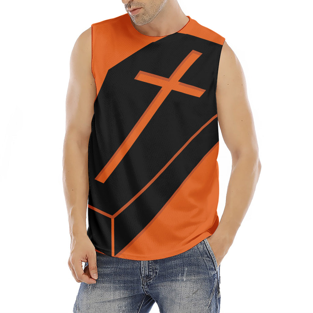 Halloween Vampire Coffin Print Men's Fitness Tank Top