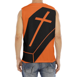 Halloween Vampire Coffin Print Men's Fitness Tank Top