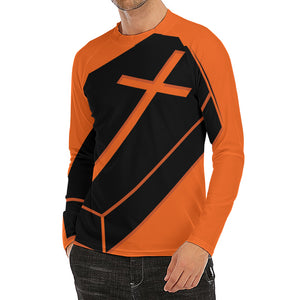 Halloween Vampire Coffin Print Men's Long Sleeve Rash Guard