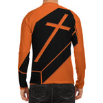 Halloween Vampire Coffin Print Men's Long Sleeve Rash Guard