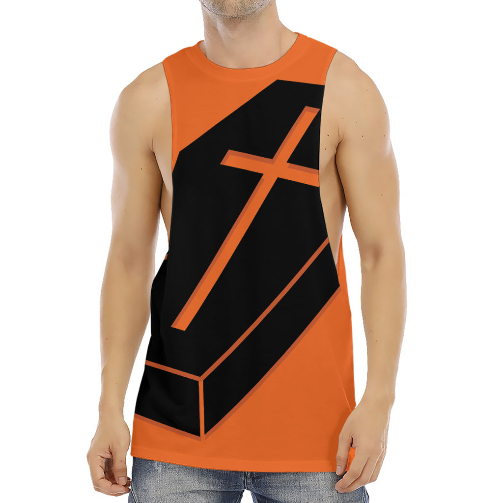 Halloween Vampire Coffin Print Men's Muscle Tank Top