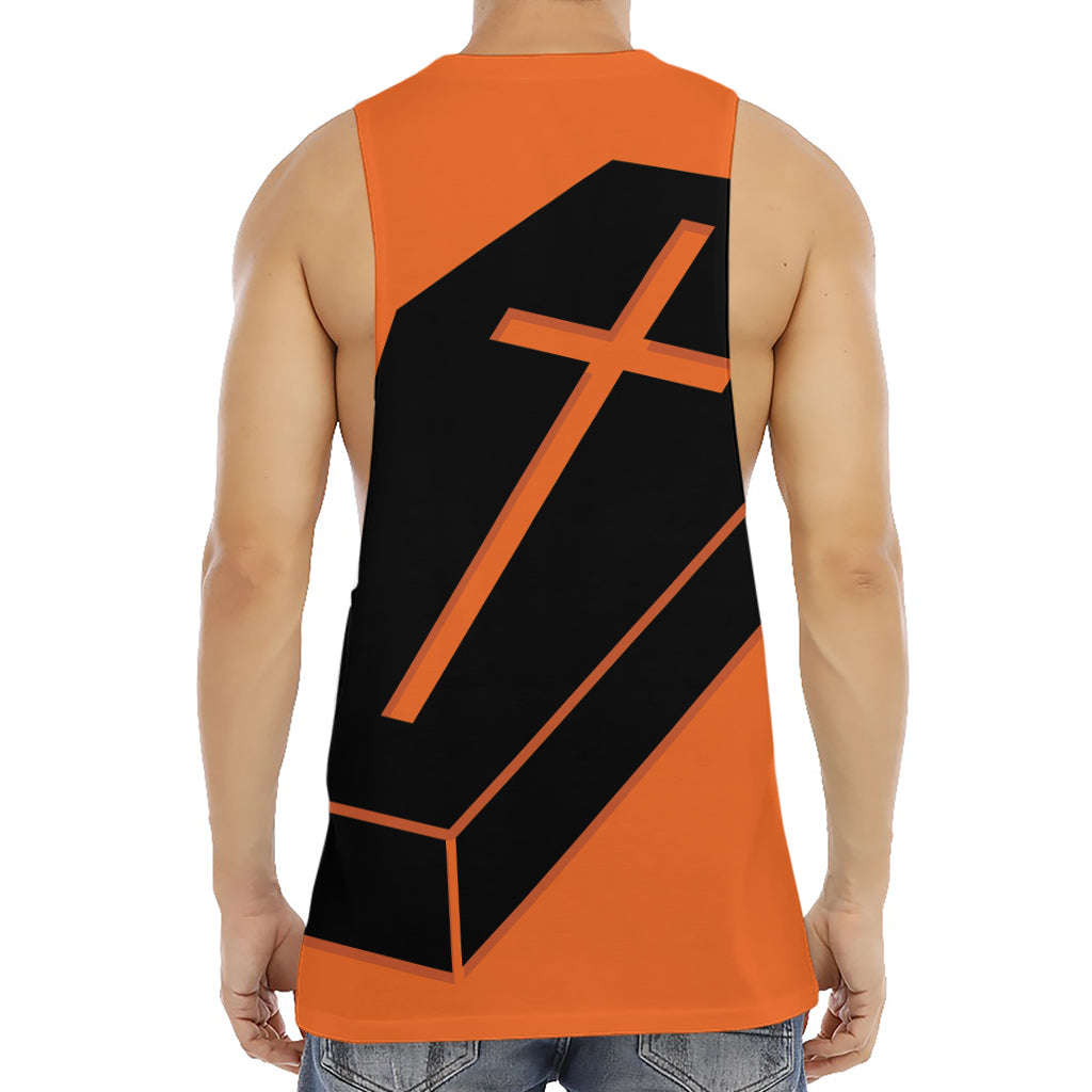 Halloween Vampire Coffin Print Men's Muscle Tank Top