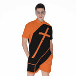 Halloween Vampire Coffin Print Men's Rompers